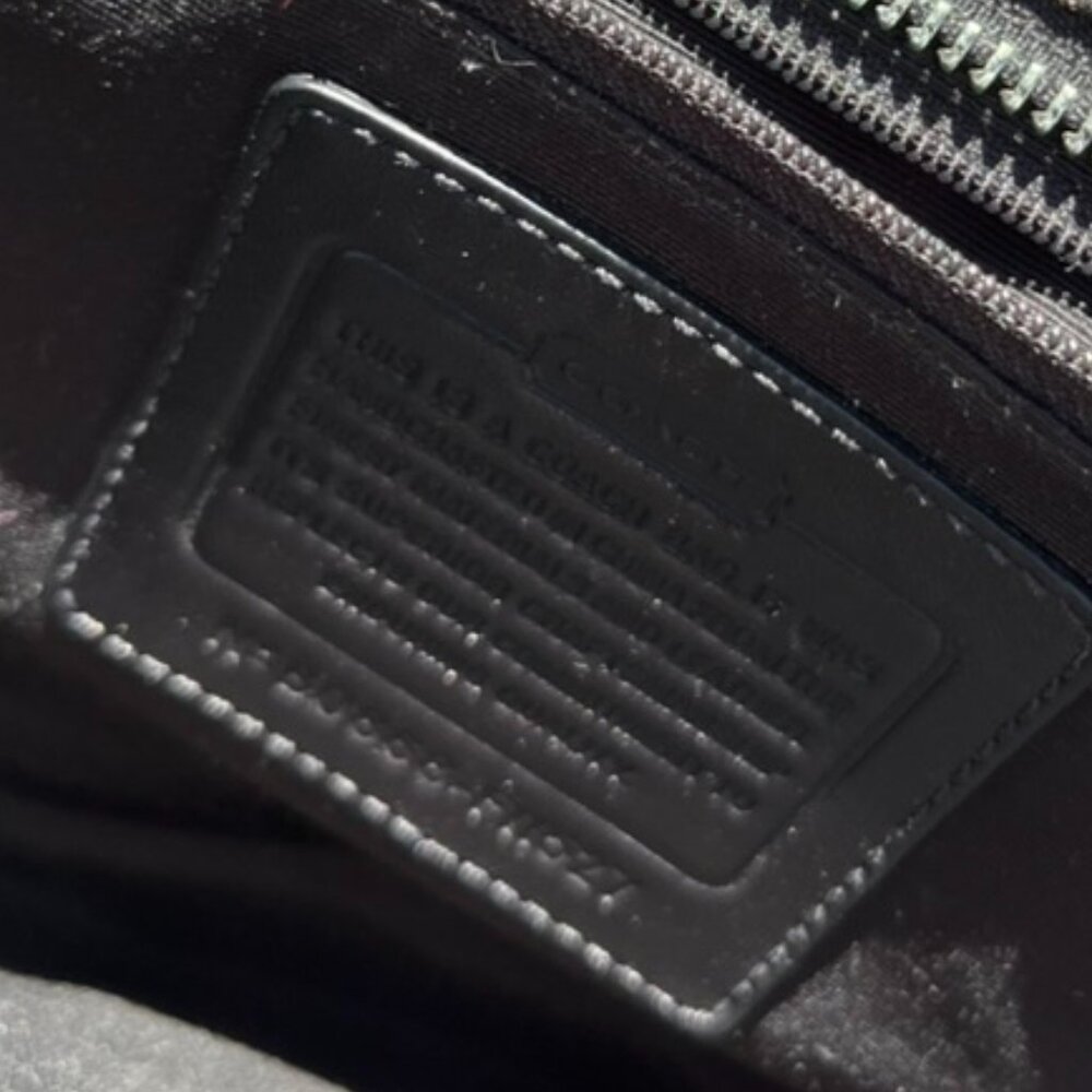 Coach Signature Black Canvas Shoulder Bag – Silver Hardware, Black Lining - Picture 3 of 4